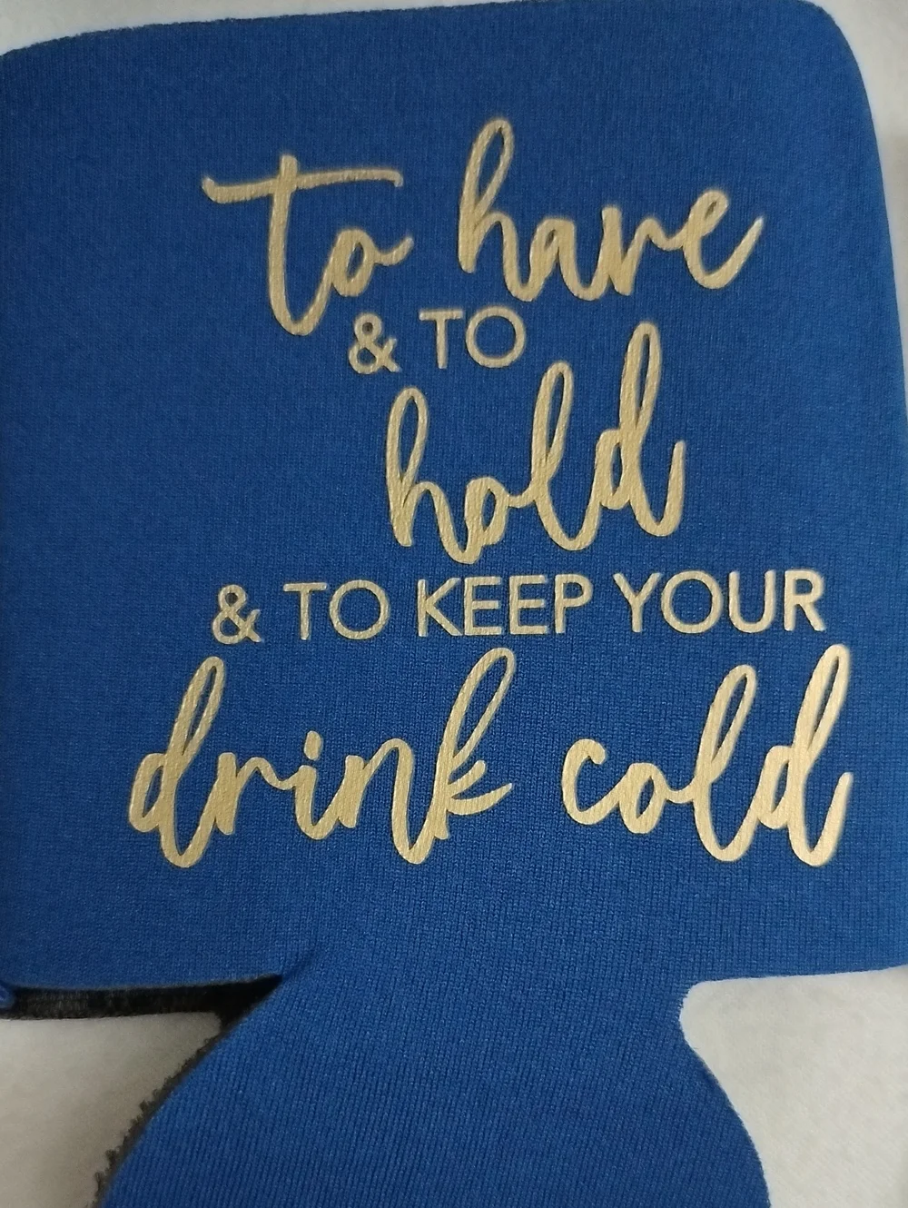 Festive Party Can Cooler, Wedding, Engagement, Bridal Shower, 50 Pcs Blue Gold